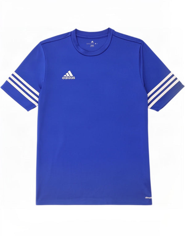 T-shirt Adidas Climalite da uomo Top in poliestere blu medio