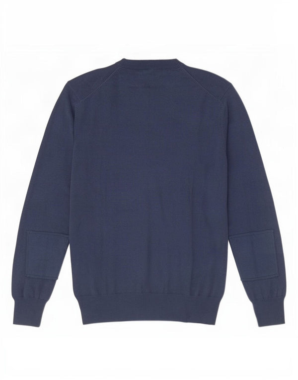 Maglione da uomo con scollo a V Avirex grande in cotone blu