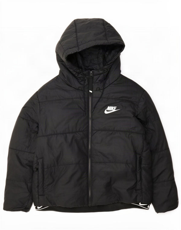 Giacca imbottita con cappuccio Nike Therma-Fit Graphic da donna UK 18 XL Nera