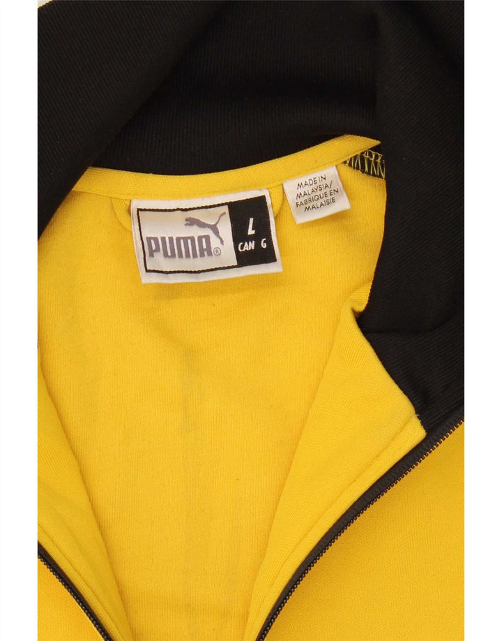 Giacca da tuta da uomo Puma Large in poliestere color block giallo
