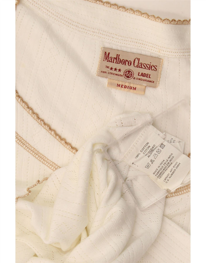 T-shirt da donna Marlboro Classics UK 12 cotone bianco sporco medio