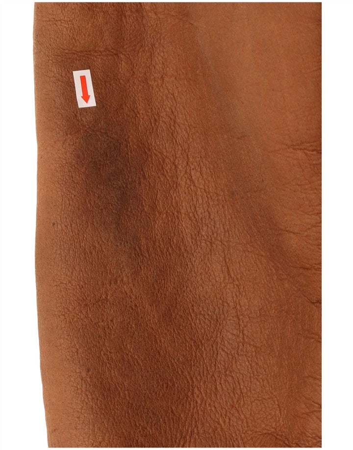 Giubbotto vintage in shearling da uomo UK 38 Classico in pelle marrone medio