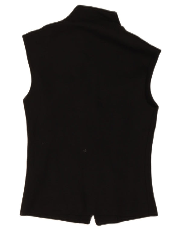 Giacca corta da tuta senza maniche da donna Zara UK 10 piccola viscosa nera