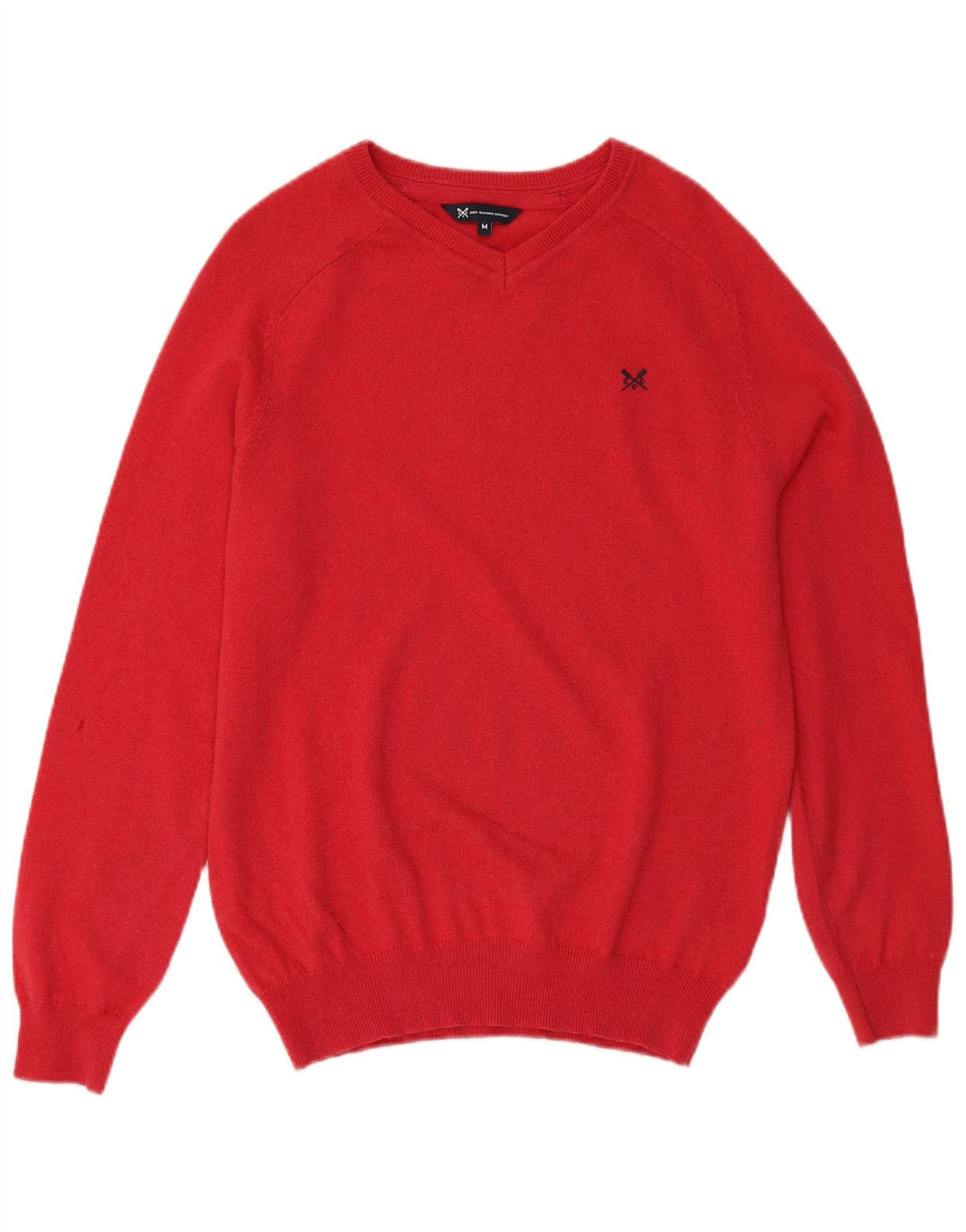 CREW CLOTHING Maglione da uomo con scollo a V in lana merino rosso medio