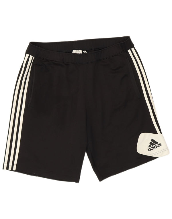Pantaloncini sportivi ADIDAS da uomo Climacool, grandi, in poliestere color block nero