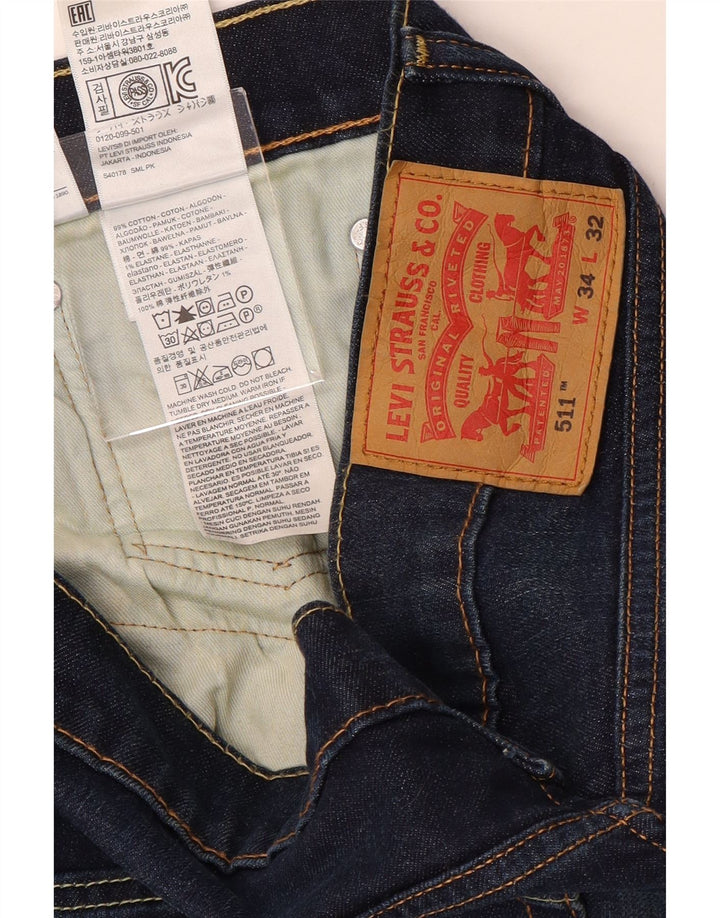 LEVI'S Jeans da uomo 511 slim W34 L32 cotone blu navy