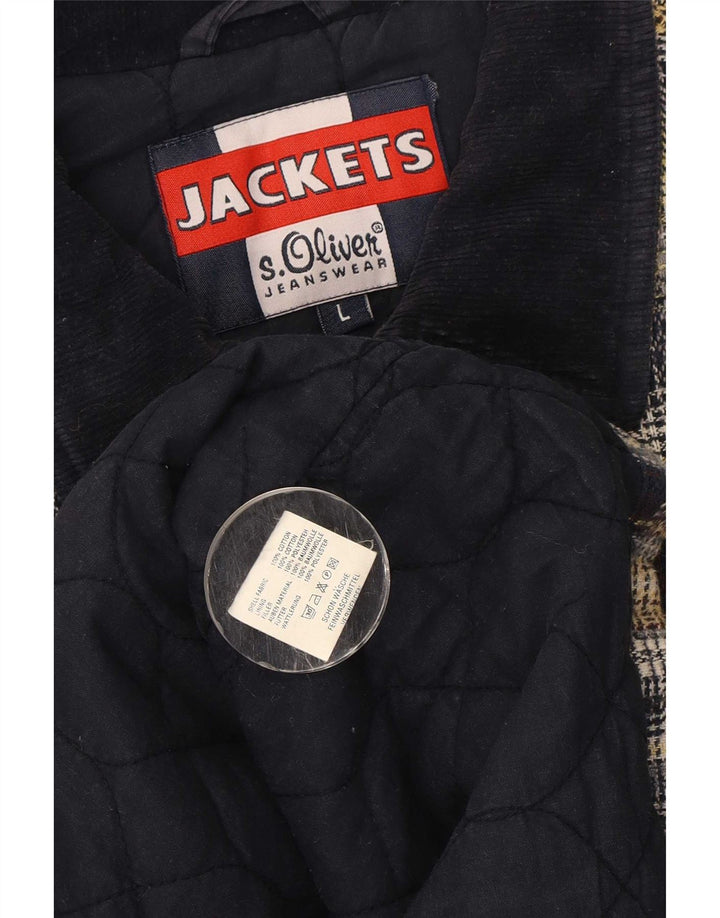 Giubbotto bomber da uomo S.Oliver UK 40 Grande cotone a quadri multicolore