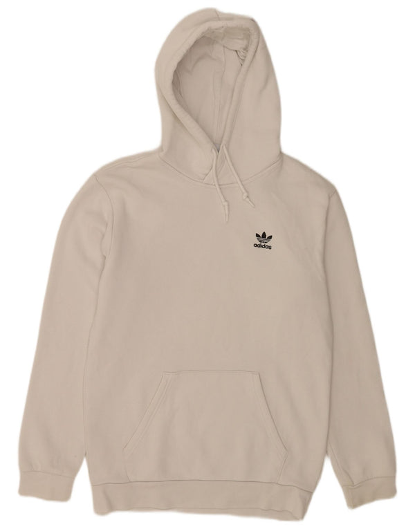 Maglione con cappuccio Adidas Primegreen da uomo piccolo in cotone bianco