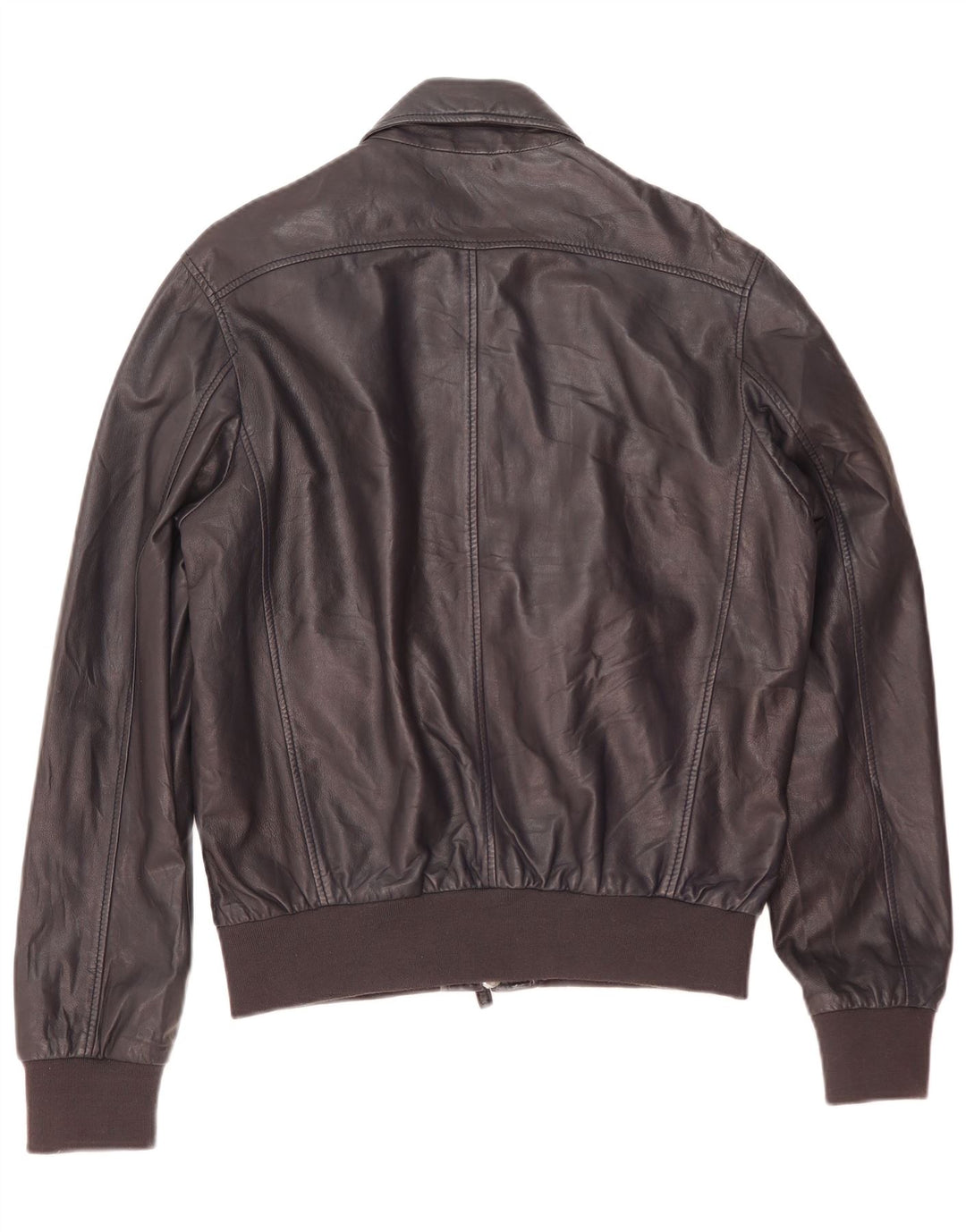 Pollini Giubbotto Bomber in Pelle da Uomo IT 50 Large in Pelle Blu Navy