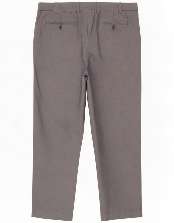 Pantaloni chino dritti da uomo Tommy Hilfiger W38 L30 cotone grigio