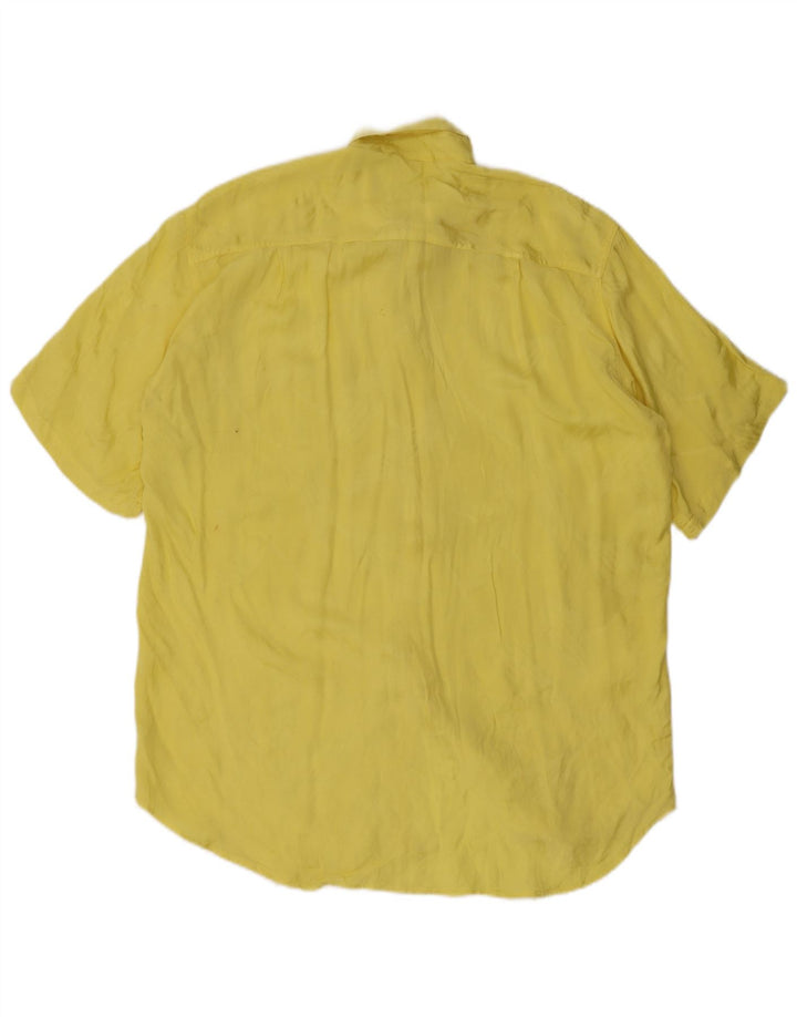 Camicia da uomo a maniche corte Clinique in viscosa giallo medio
