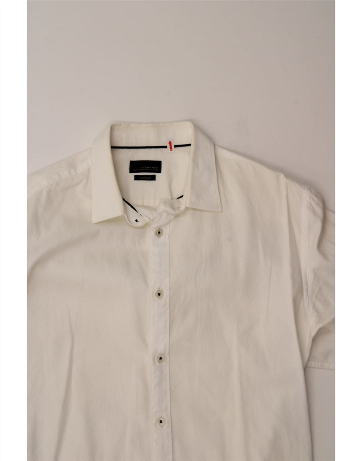 ZARA Mens Slim Fit Shirt Small White Cotton Vintage Zara and Second-Hand Zara from Messina Hembry 