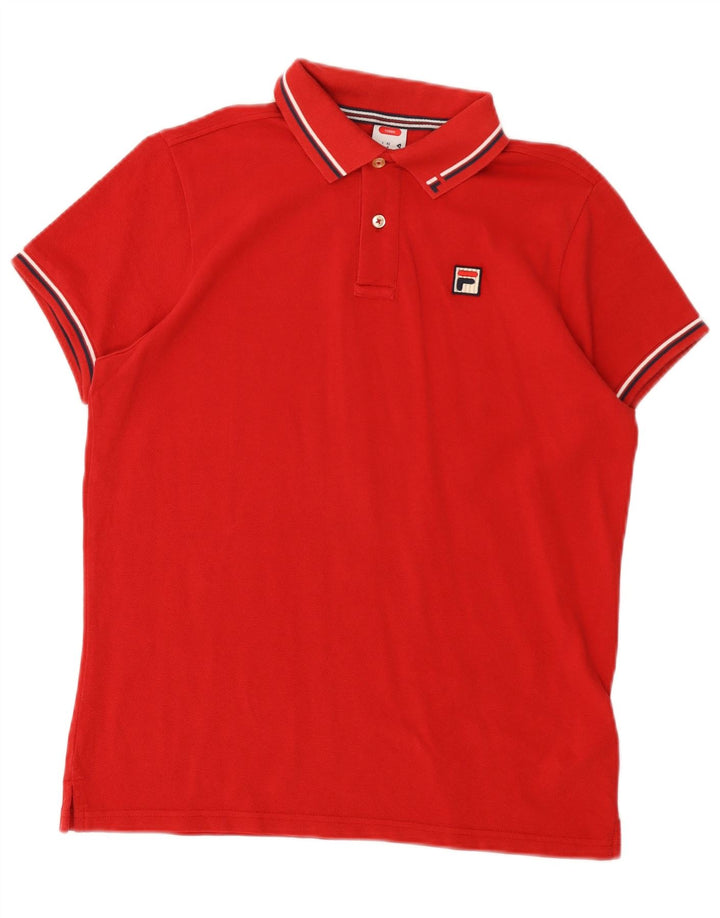 Polo da uomo Fila XS in cotone rosso
