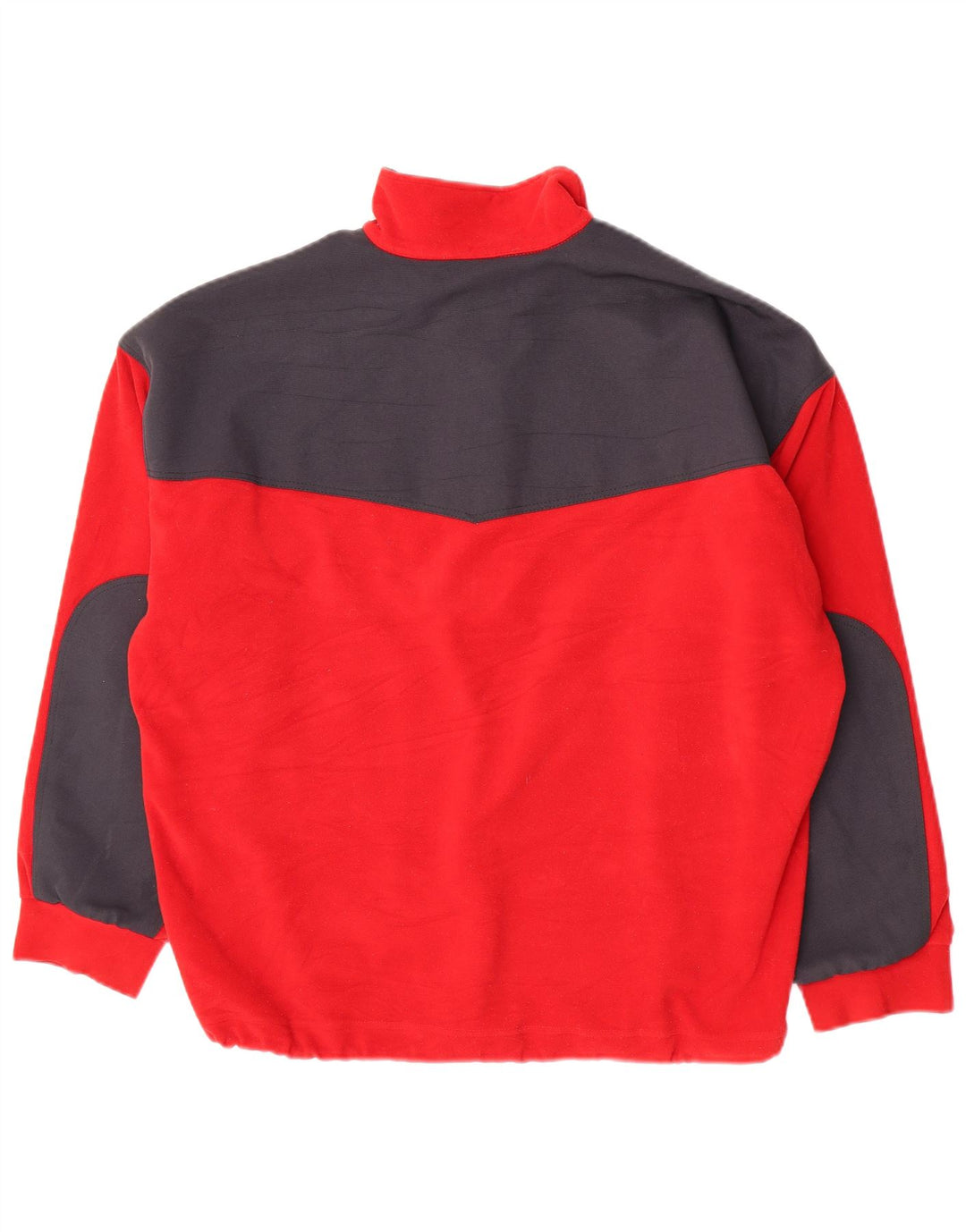 Maglione in pile da uomo Think Pink con zip e collo, grande, in poliestere color block rosso