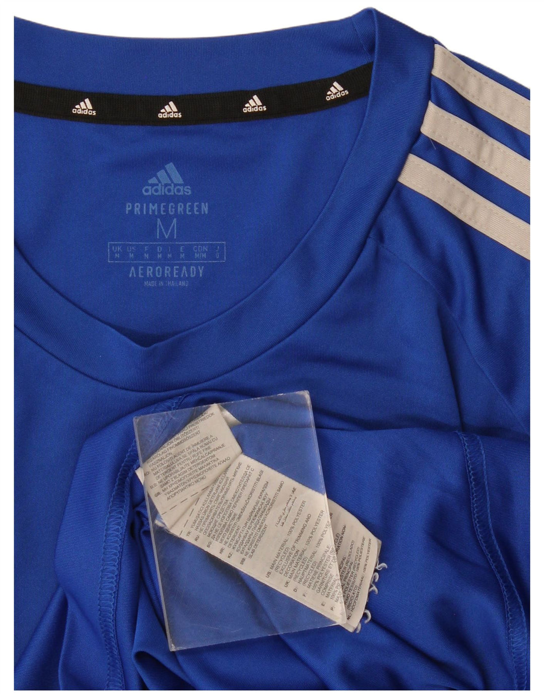 Maglietta Adidas Aeroready da uomo in poliestere blu medio
