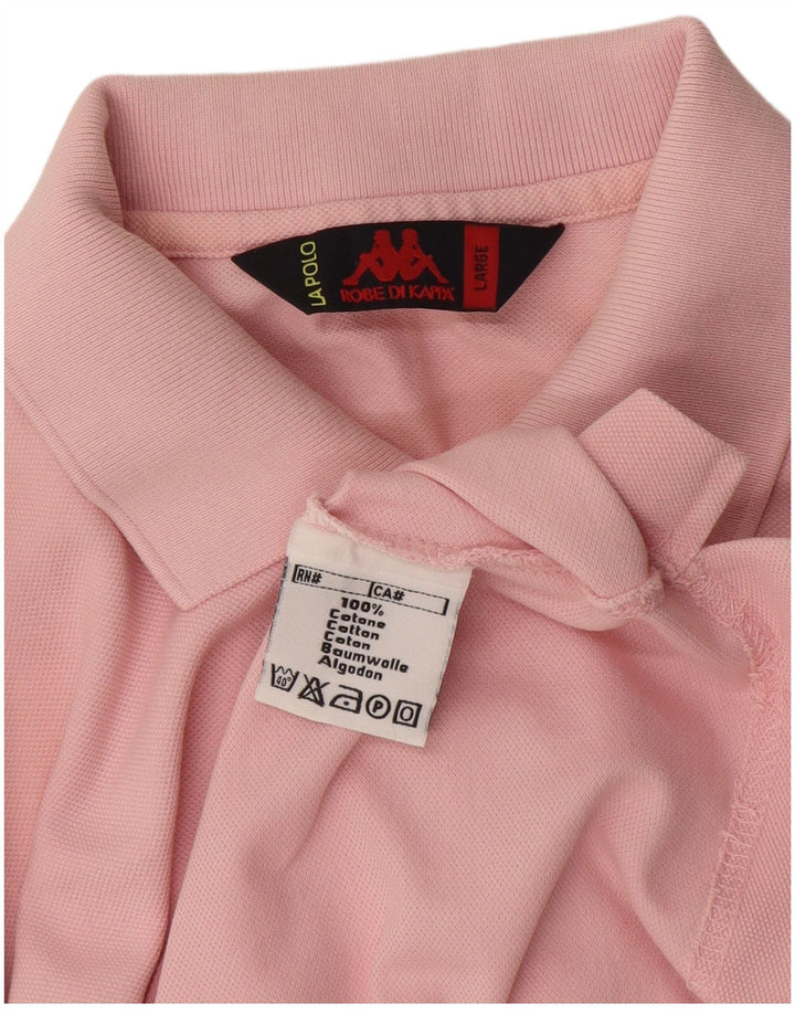 Polo Kappa Uomo Large Rosa In Cotone