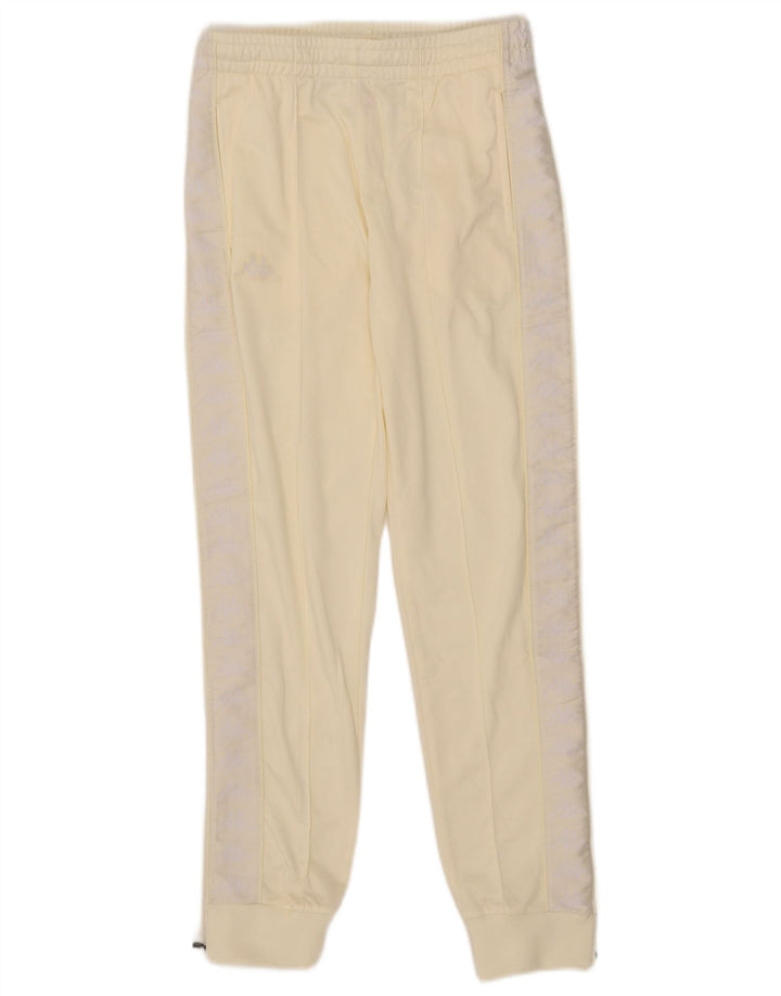 Pantaloni da tuta con grafica Kappa da uomo Joggers XS poliestere bianco sporco
