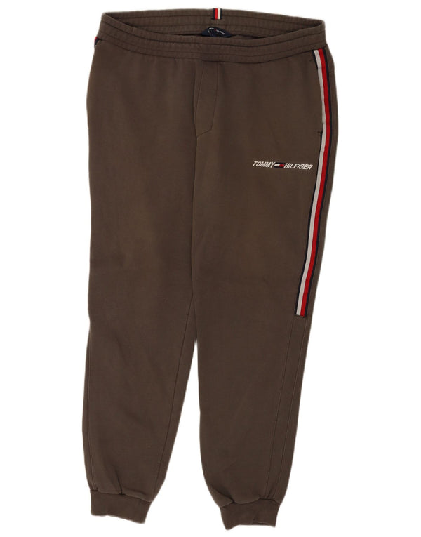 Pantaloni da tuta con grafica da uomo Tommy Hilfiger Joggers grandi in cotone grigio