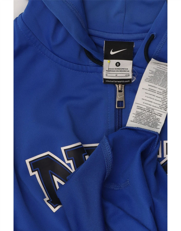 Felpa con cappuccio e zip grafica Nike da uomo piccola in poliestere blu