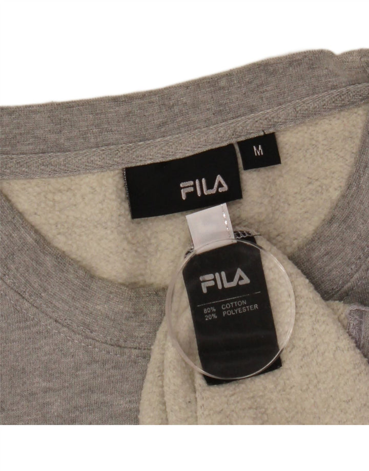 Maglione felpa oversize con grafica da donna FILA UK 14 grigio medio chiazzato