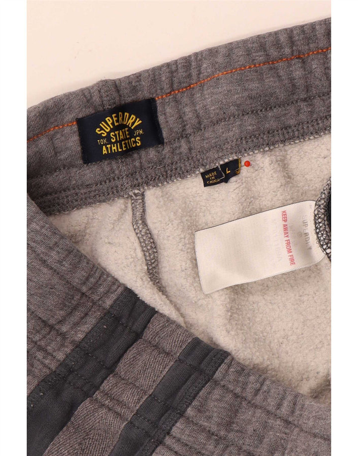Pantaloni da tuta da uomo Superdry Large in cotone color block grigio