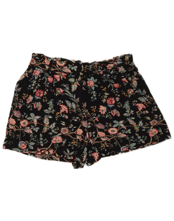 Pantaloncini chino da donna Oasis UK 10 piccoli W28 neri floreali