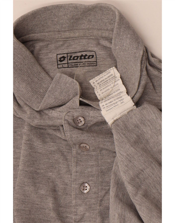 Polo da uomo Lotto Large in cotone mélange grigio