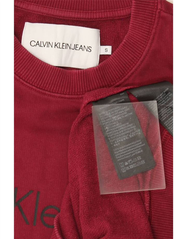 Calvin Klein Jeans Felpa grafica da uomo Maglione piccolo cotone rosso