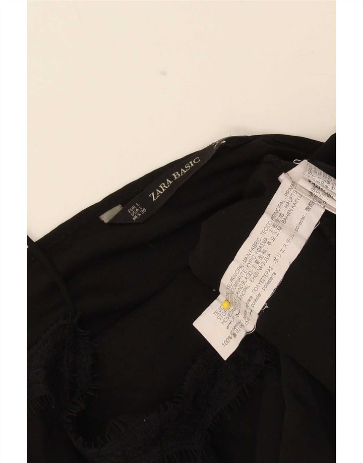 Canotta corta da donna Zara UK 16 grande poliestere nero