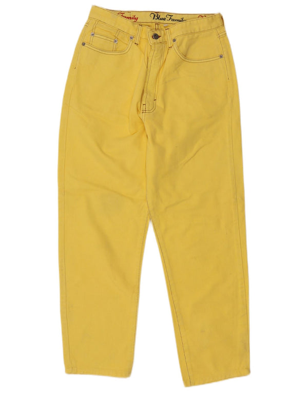 Jeans affusolati a vita alta da donna Benetton IT 48 XL W30 L27 Cotone giallo