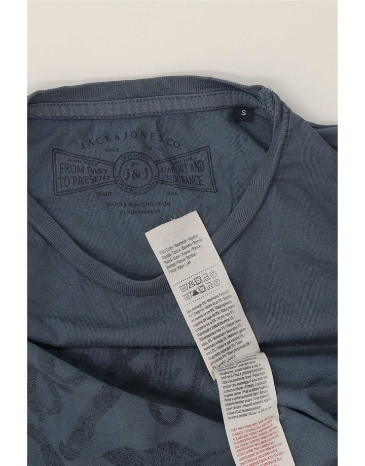 T-shirt grafica da uomo Jack & Jones Top piccola in cotone blu