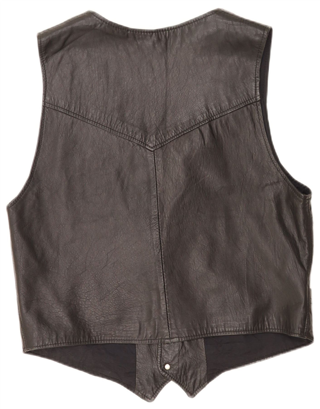 Gilet in pelle vintage da uomo medio nero