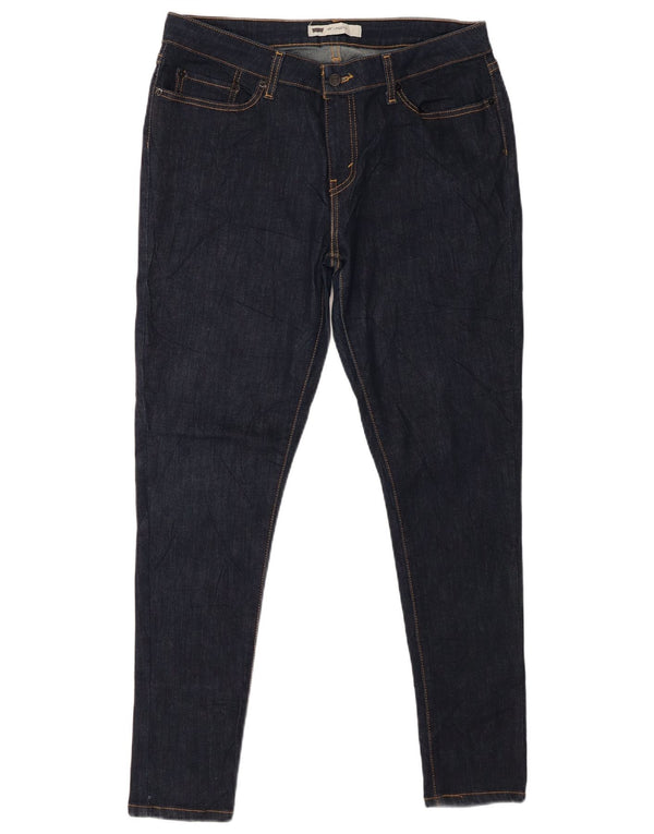 Jeans skinny legging a vita alta da donna LEVI'S US 17 2XL W34 L29 Blu navy