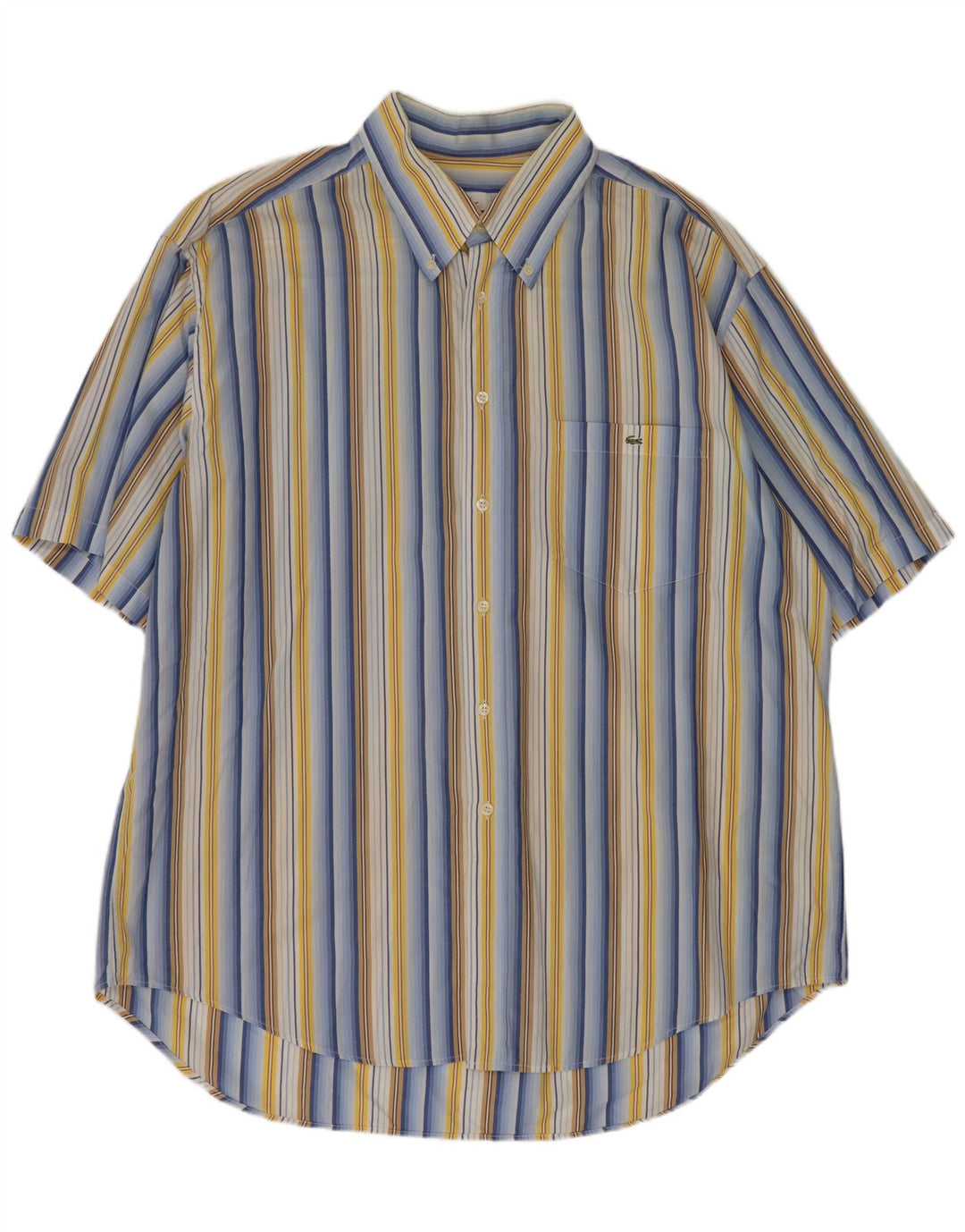 Camicia a maniche corte da uomo Lacoste taglia 46 2XL a righe multicolore