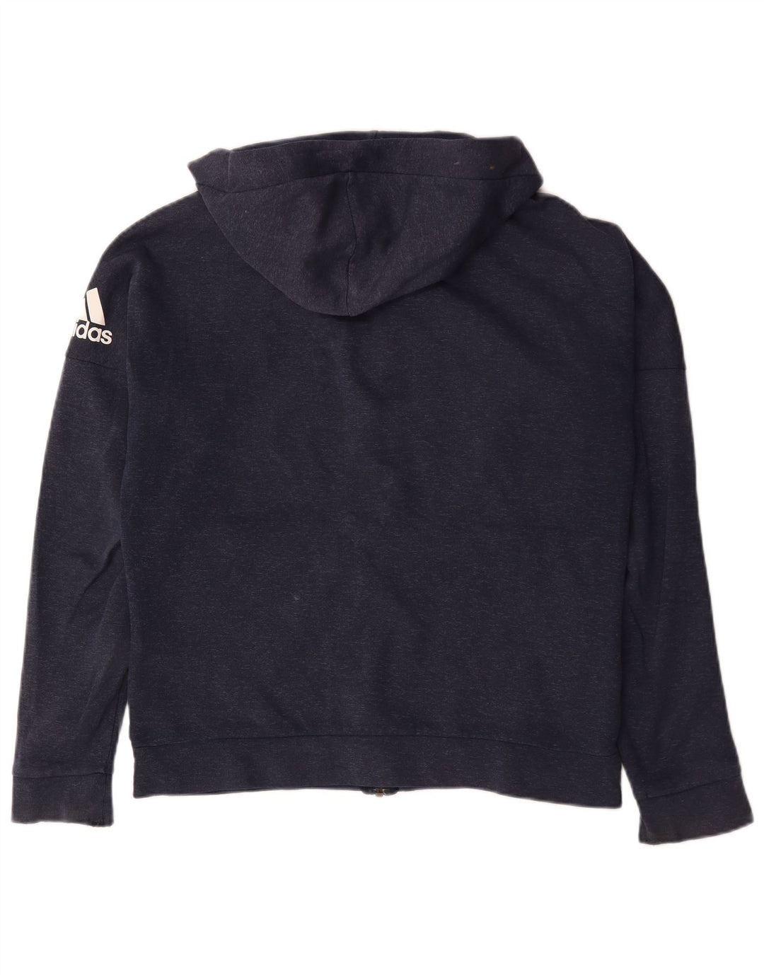 Maglione con cappuccio e zip da uomo Adidas in cotone blu navy medio