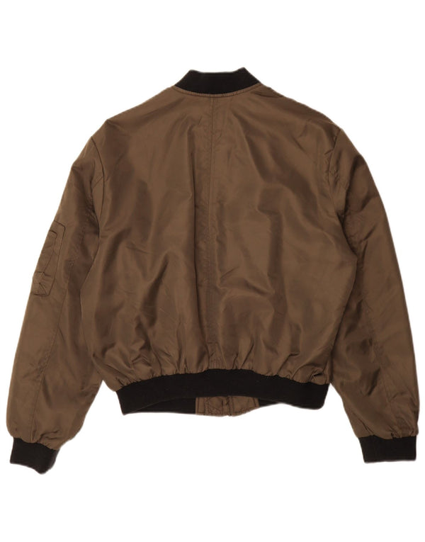Giubbotto bomber oversize da donna Zara UK 10 Small Khaki Colourblock in poliammide
