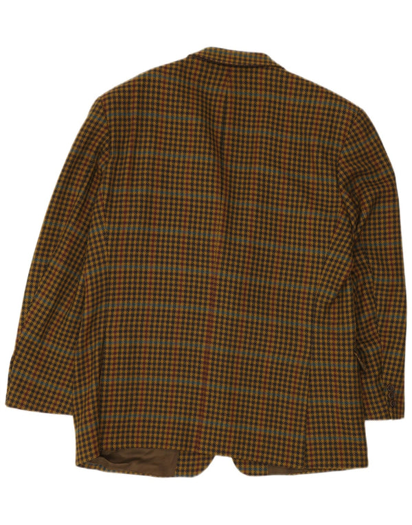 Giacca blazer da uomo a 2 bottoni HUGO BOSS EU 56 3XL pied de poule giallo