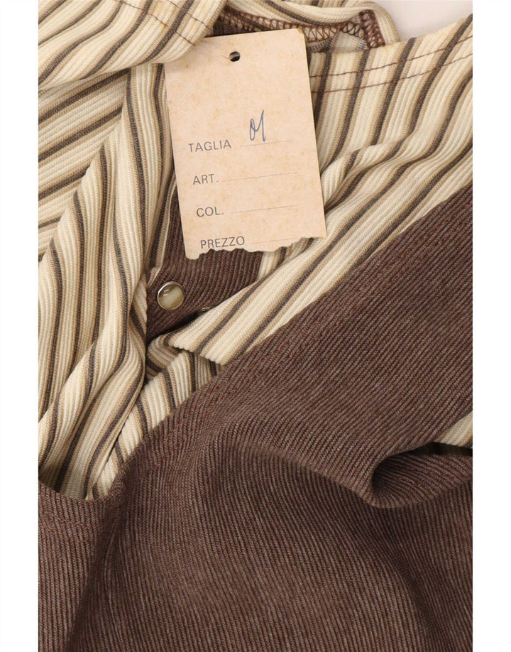 Set da 2 pezzi vintage da donna UK 12 a righe marrone medio