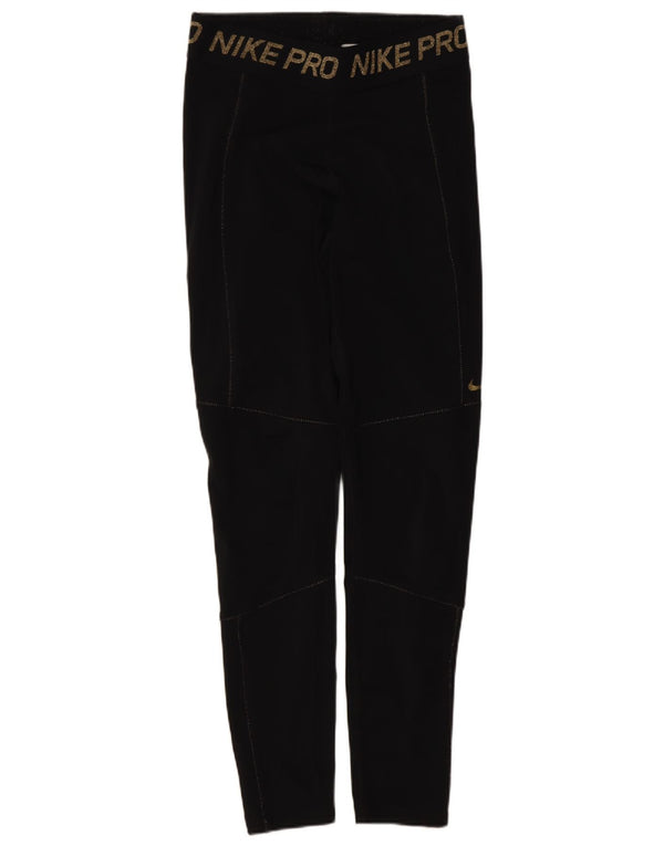 Leggings grafici Nike Dri Fit da donna UK 12 medio nero