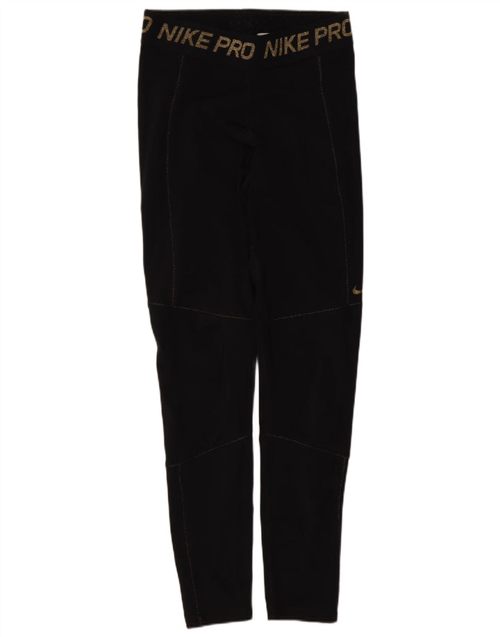 Leggings grafici Nike Dri Fit da donna UK 12 medio nero