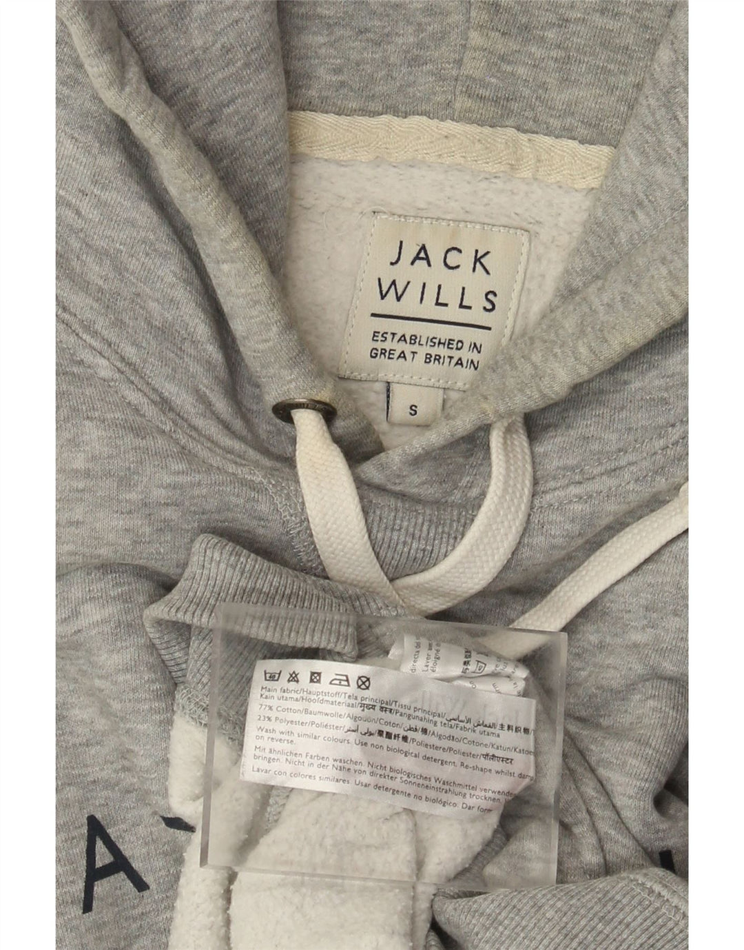 Maglione con cappuccio grafico da uomo Jack Wills piccolo in cotone grigio