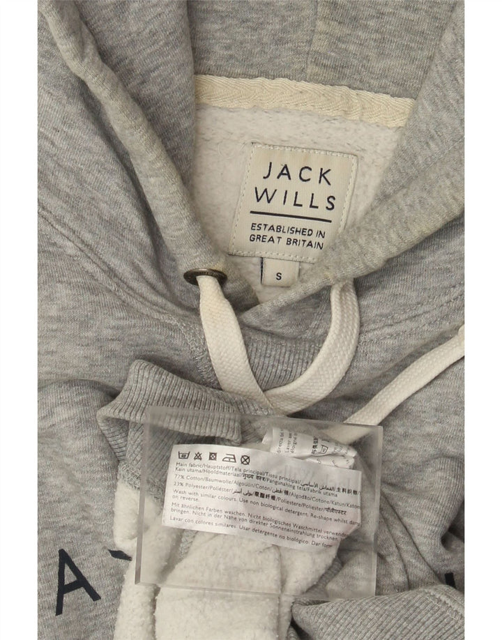 Maglione con cappuccio grafico da uomo Jack Wills piccolo in cotone grigio