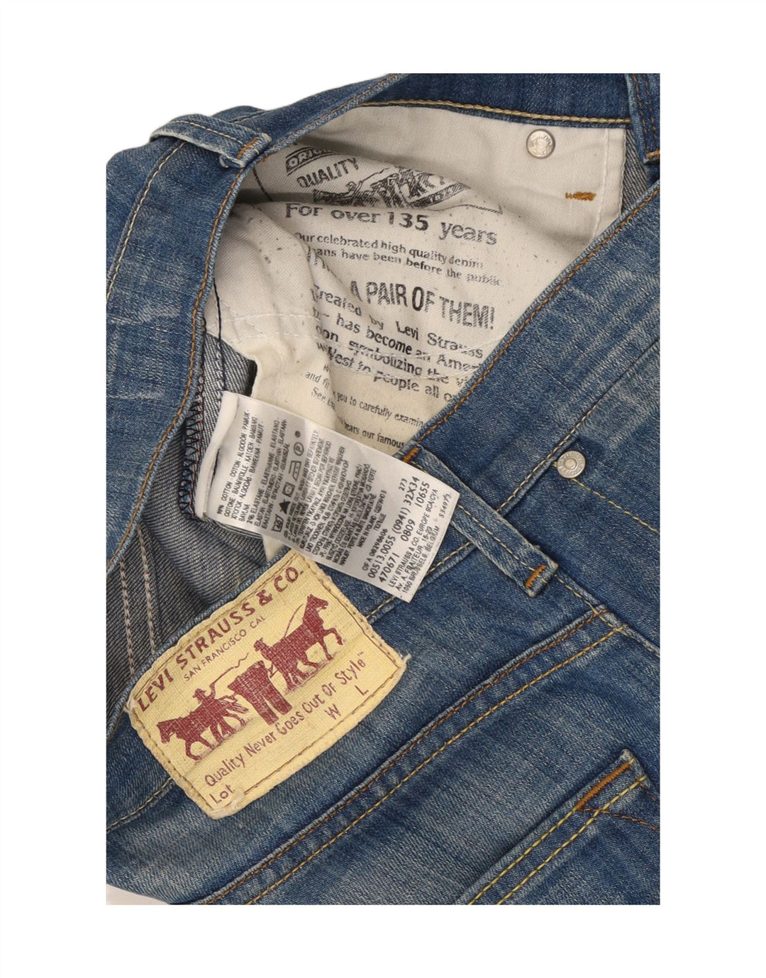 LEVI'S Womens 513 Skinny Jeans W32 L34 Blue Cotton Vintage Levi's and Second-Hand Levi's from Messina Hembry 