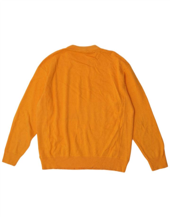 Maglione maglione girocollo da uomo Zara grande in cotone giallo