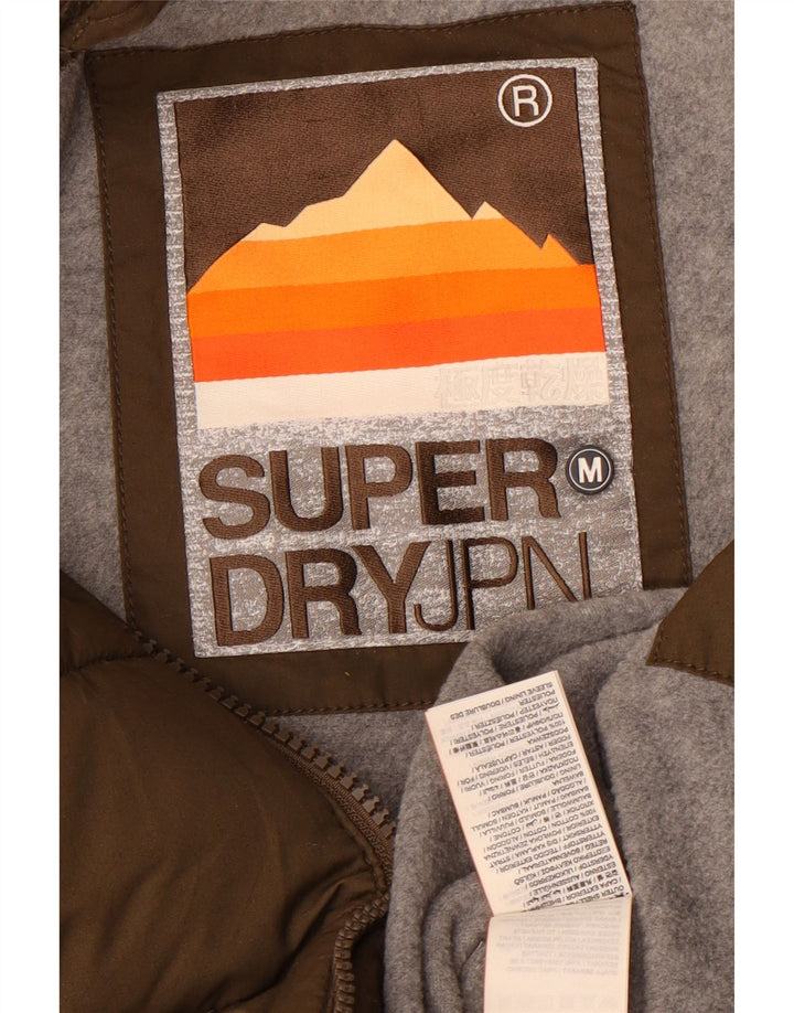 Giacca imbottita con cappuccio da uomo Superdry UK 38 poliestere kaki medio