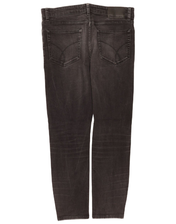 Jeans slim da uomo Calvin Klein W34 L28 cotone grigio