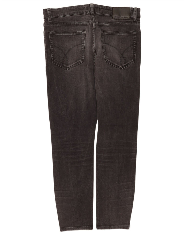 Jeans slim da uomo Calvin Klein W34 L28 cotone grigio