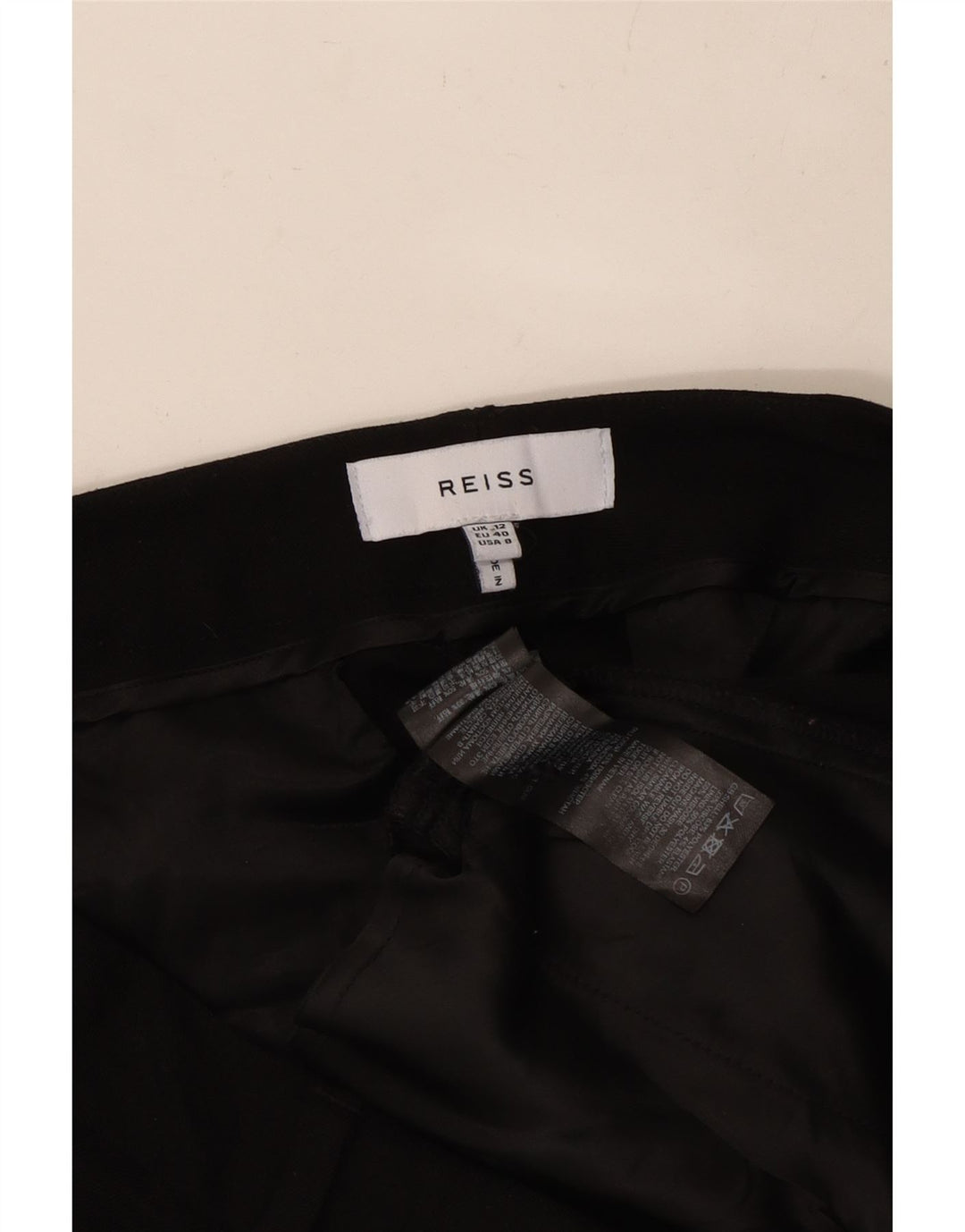 Pantaloni chino slim da donna REISS UK 12 medi W32 L28 poliestere nero