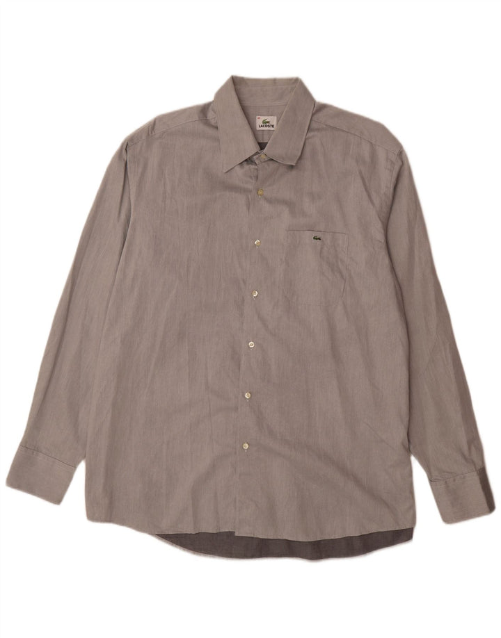 Camicia da uomo Lacoste taglia 45 XL in cotone grigio