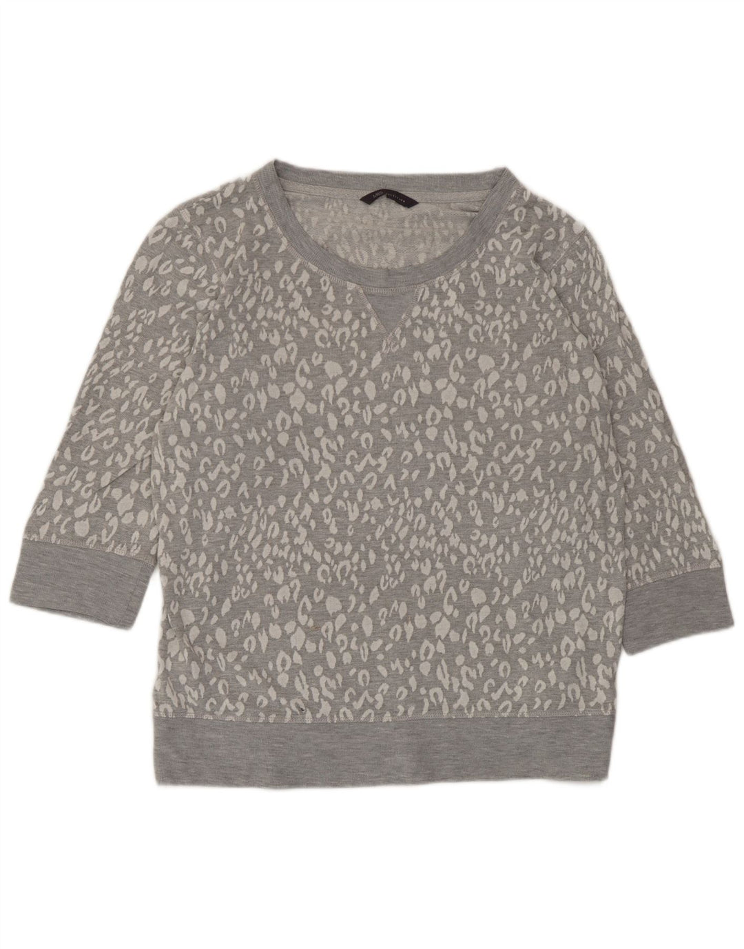 Felpa da donna Marks & Spencer UK 16 grande stampa animalier grigia